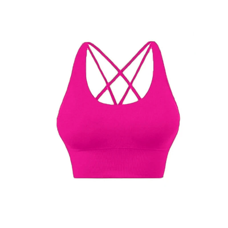 Summer Fashion Cross Back Women Sport Bras Fitness Tank Top Breathable Women Yoga Tops Bra Crop Top Gym Wear Women