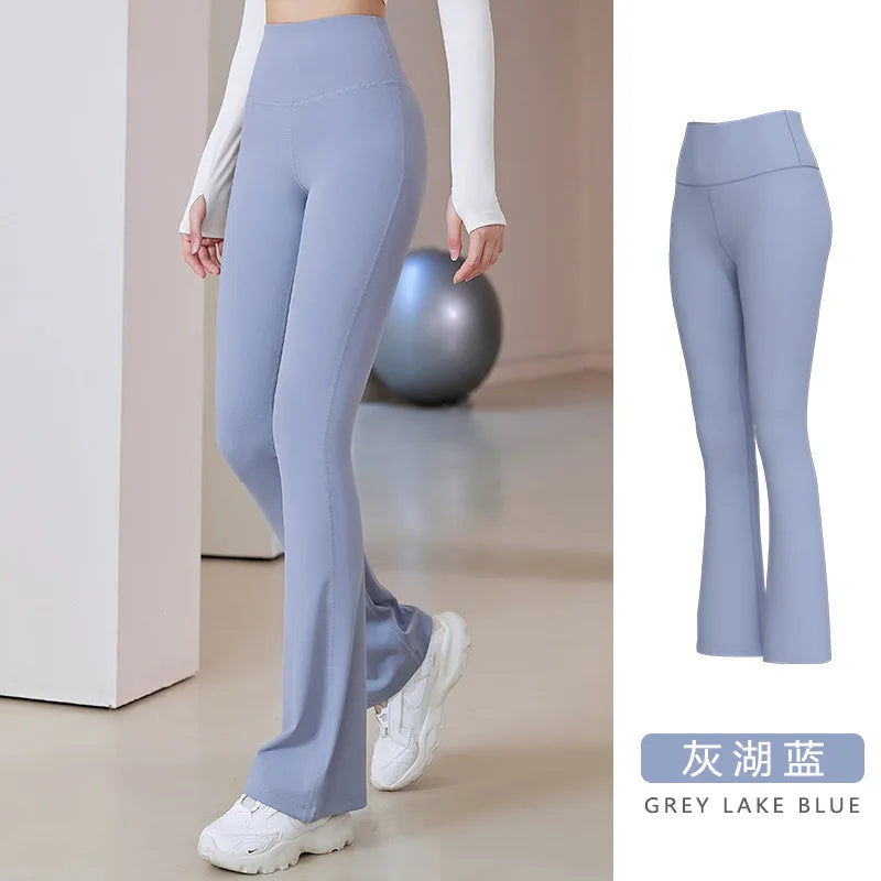 Flare Leggings Yoga Pants Women High Waist Breathable Wide Leg Pants Gym Sports Slim Flared Tight Pants Plus Size Dance Trousers