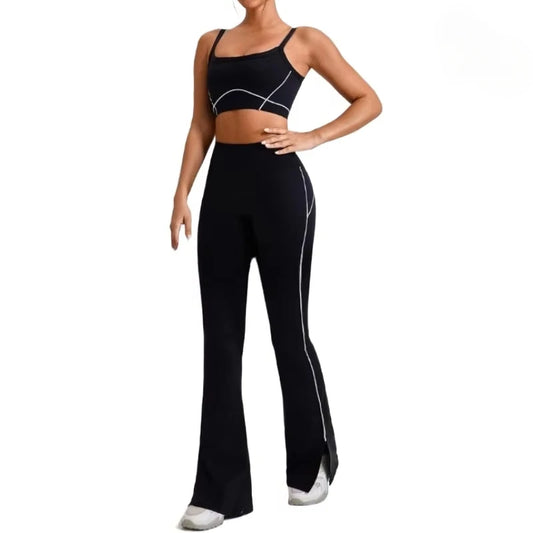 yoga naked open yoga flared pants hip-lift tight wide leg fitness pants Dance wear exercise yoga pants