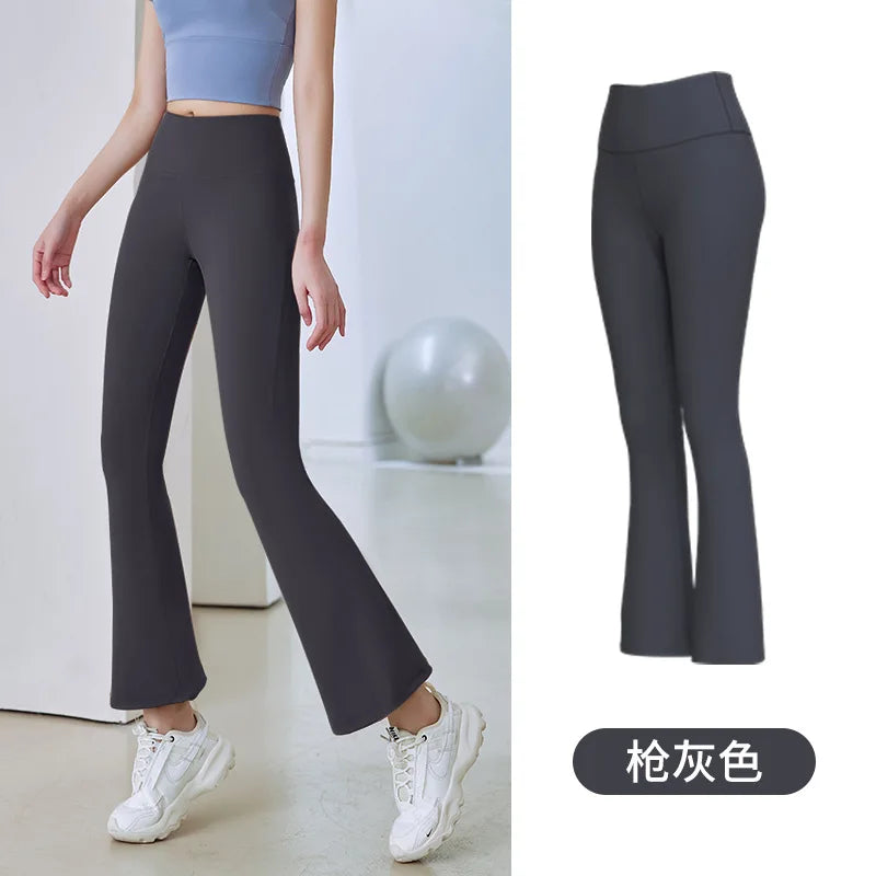 Flare Leggings Yoga Pants Women High Waist Breathable Wide Leg Pants Gym Sports Slim Flared Tight Pants Plus Size Dance Trousers