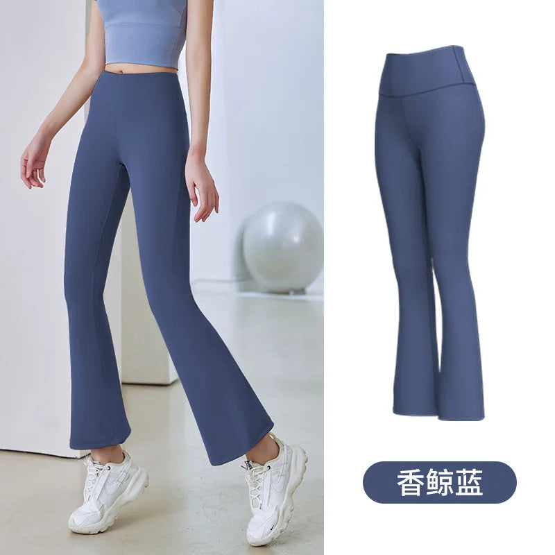 Flare Leggings Yoga Pants Women High Waist Breathable Wide Leg Pants Gym Sports Slim Flared Tight Pants Plus Size Dance Trousers