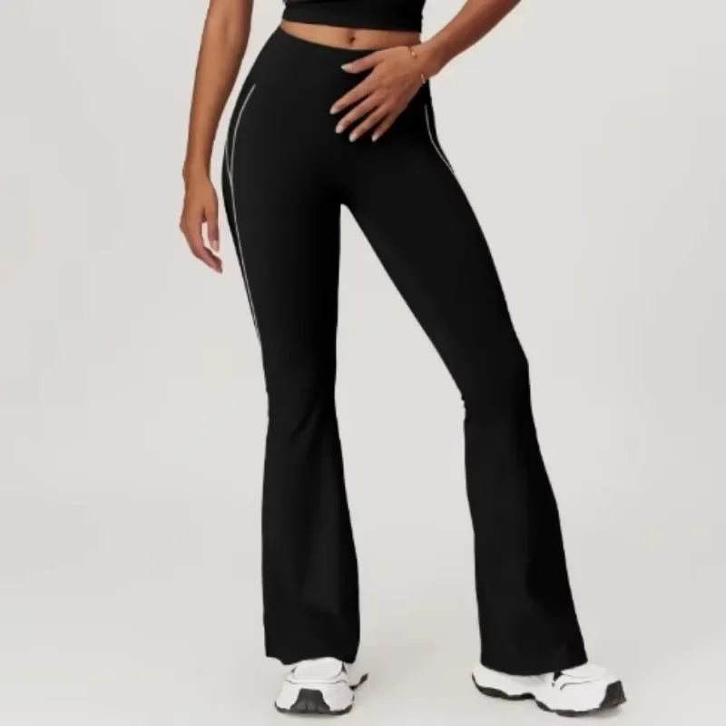 yoga naked open yoga flared pants hip-lift tight wide leg fitness pants Dance wear exercise yoga pants