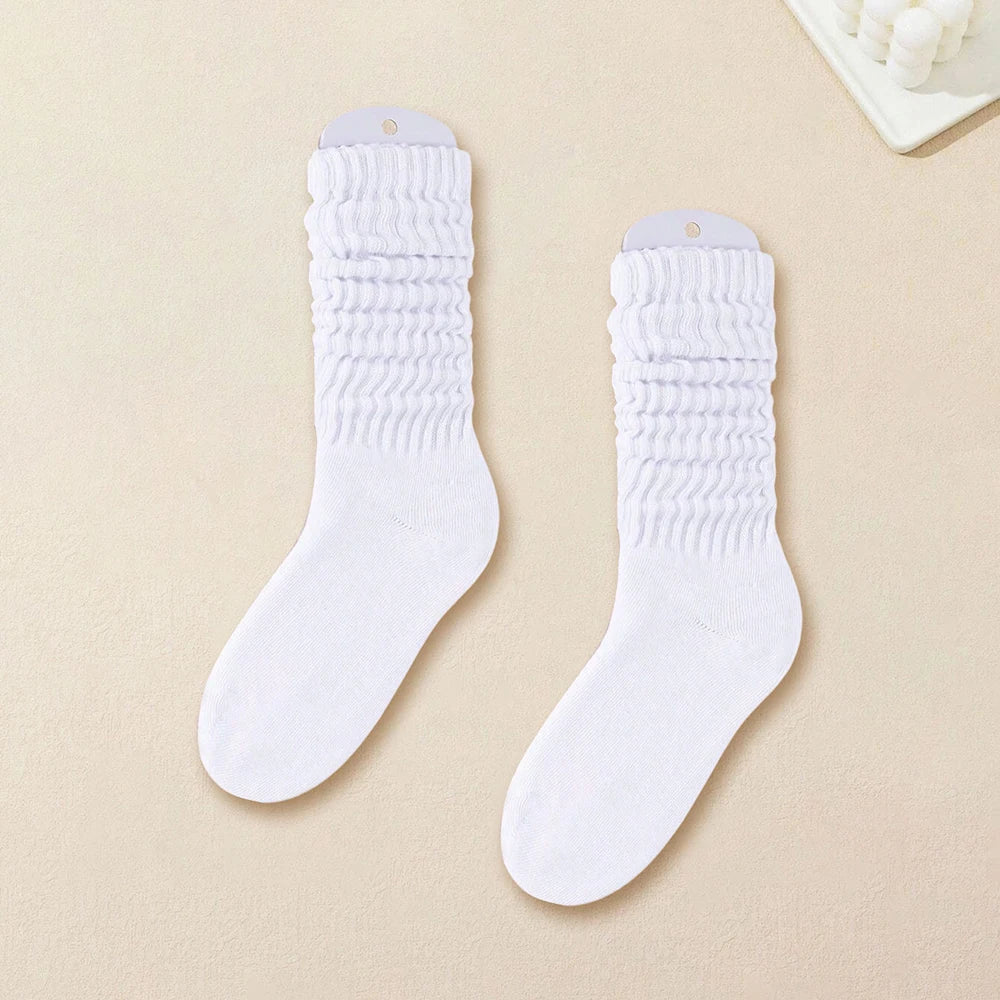 6 Pairs Women's Fall Winter Slouch Knit Socks Women Scrunch Socks Women Scrunchie Socks women crew socks Maillard color﻿